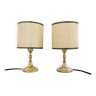 Paire de lampes de table ou de chevet vintage en laiton, Italie