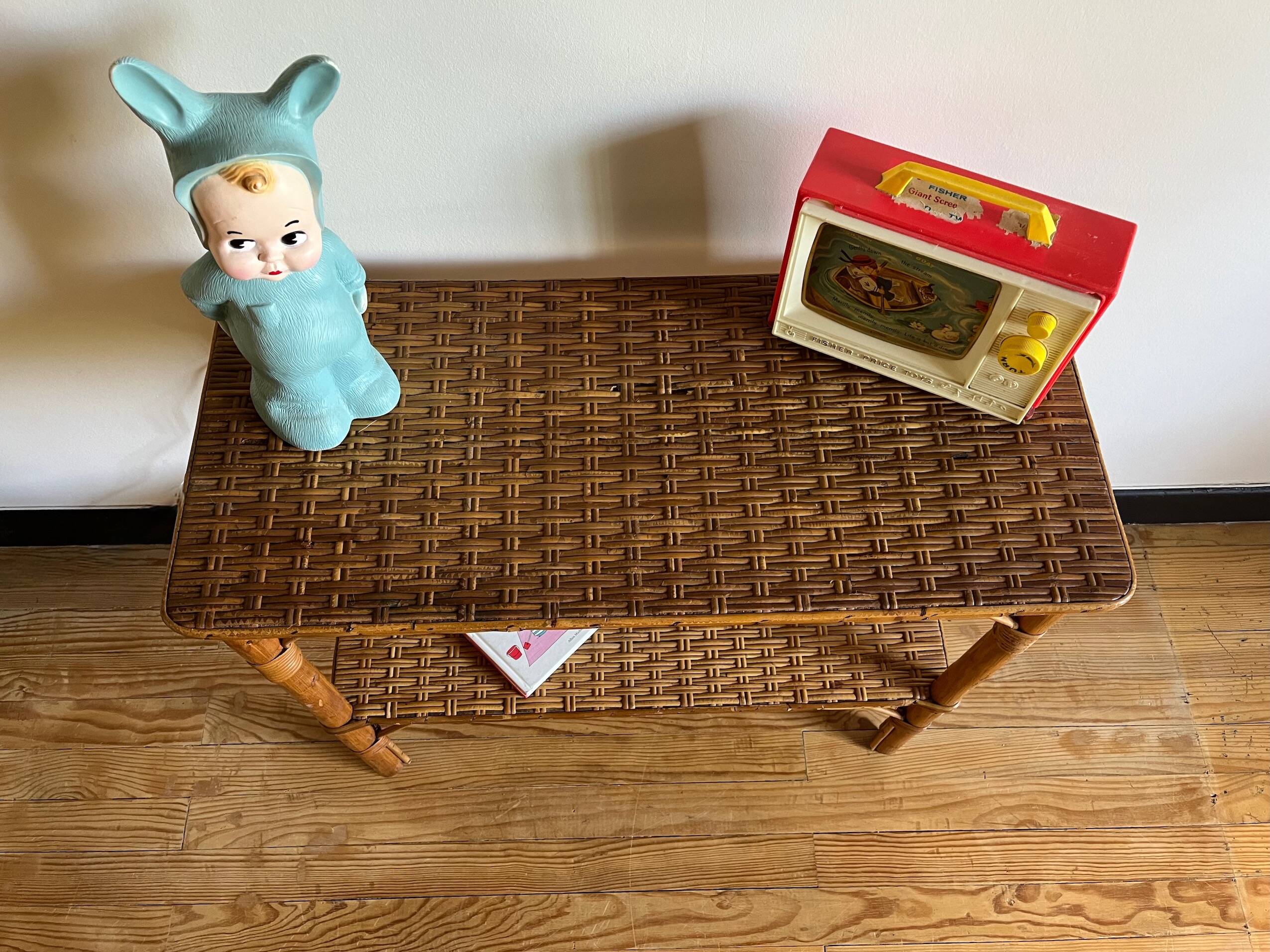 Vintage rattan shelf, console