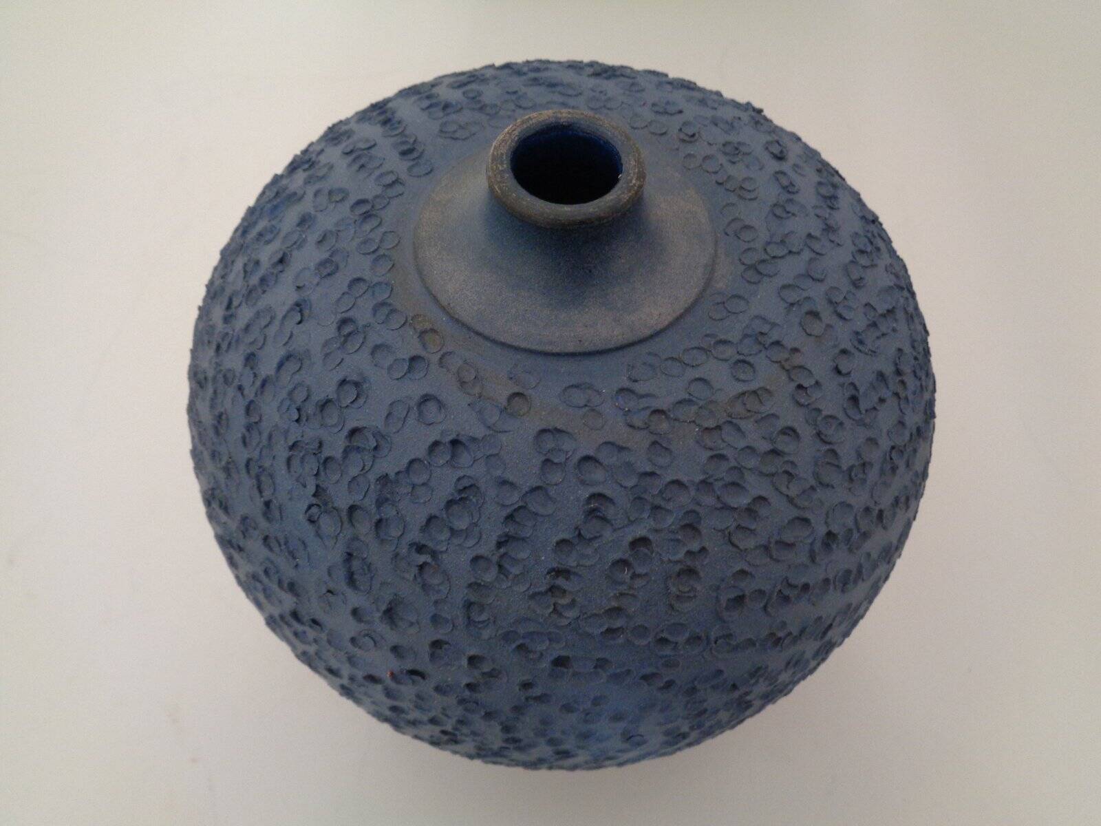 Bauhaus Blue Studio Ceramic Vase by Heiner Hans Körting, 1940s
