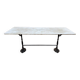 Table de bistrot en fonte de fer et marbre blanc de carrare