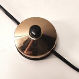 80s arc floor lamp in gilded brass