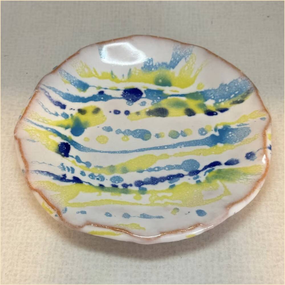 Hagi Ware Hand-Trailed Plate, 13.5 cm — Seseragi