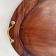 XXL wooden and brass platter, 72 cm