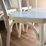 Set of 4 Baumann bistro chairs in wood and formica