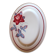 Oval plate Red rose blue Sobral Digoin Sarreguemines Art Deco