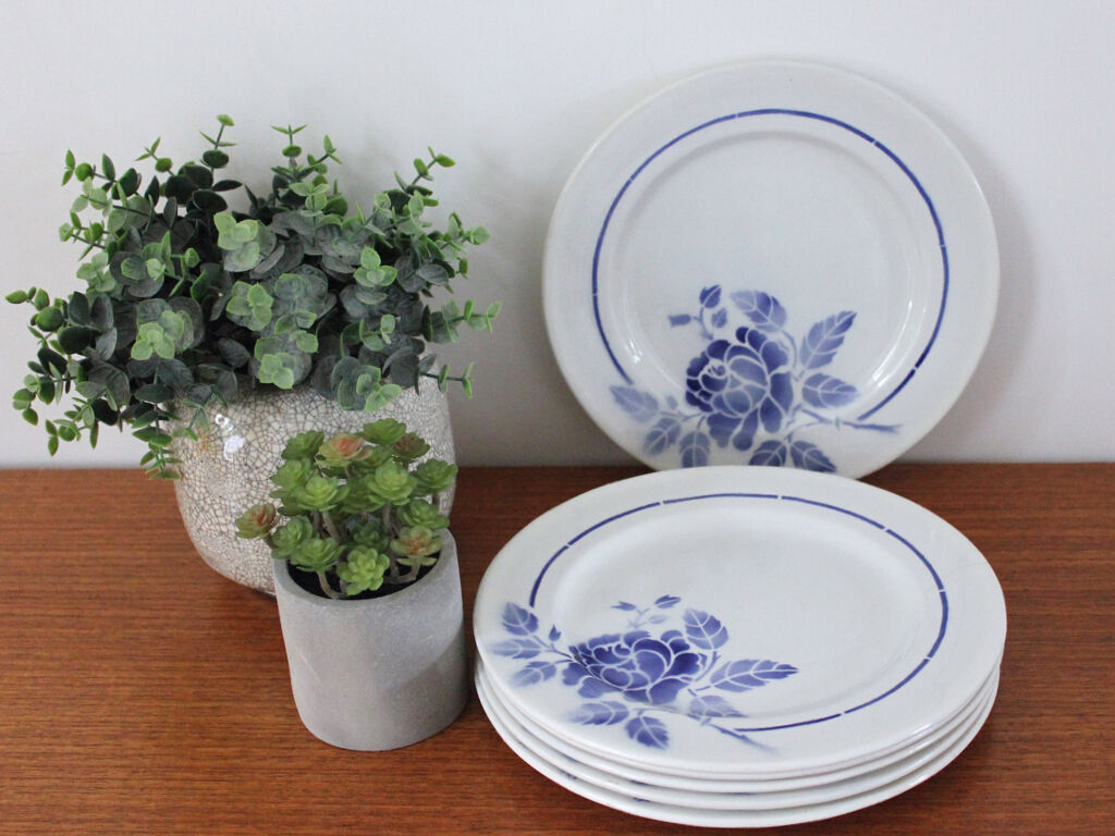 Set of 6 earthenware plates St Amand's