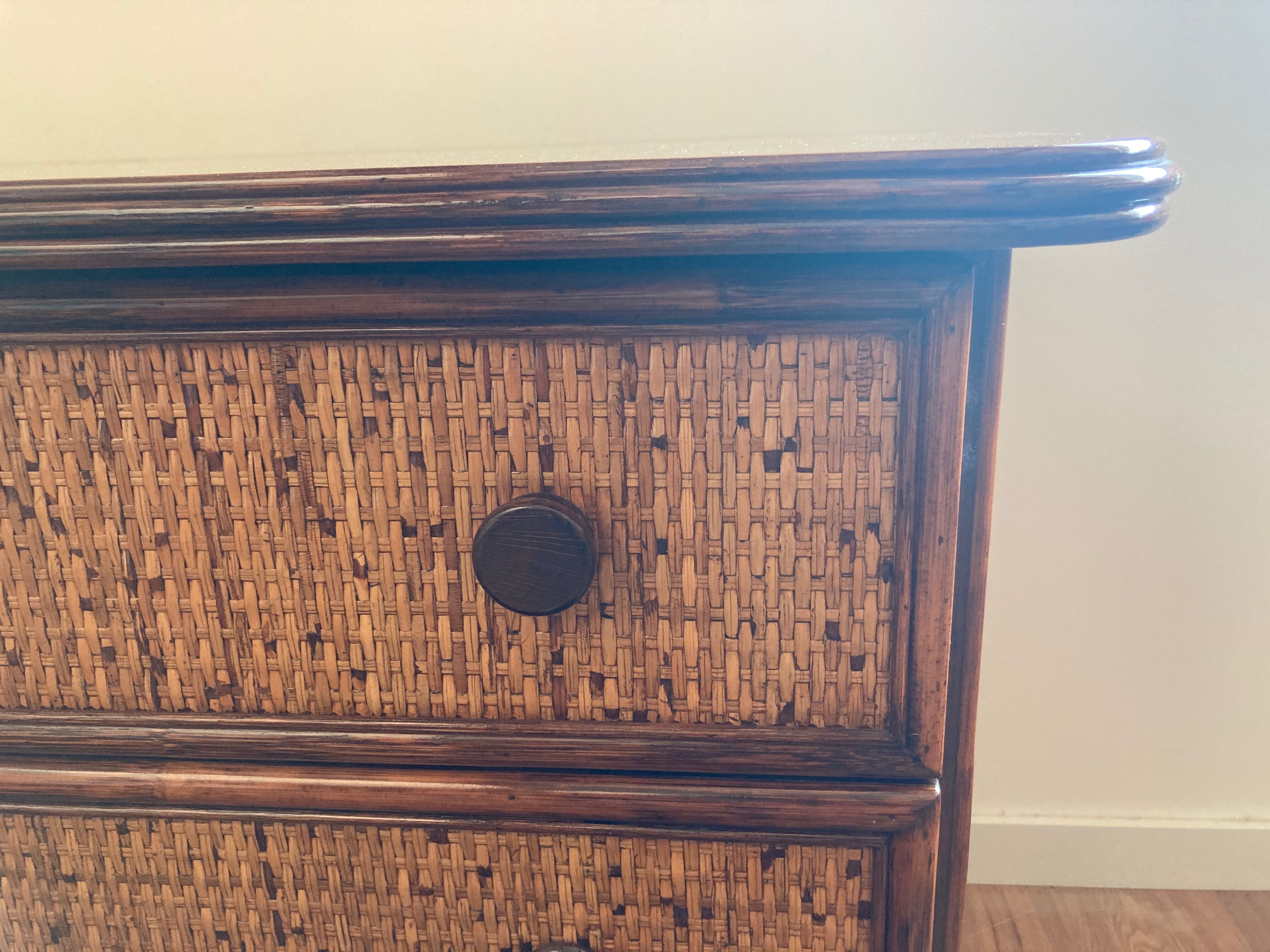 Dresser in rattan, designer Maugrion