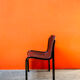 Pair of chairs in black lacquered wood Italy 70s