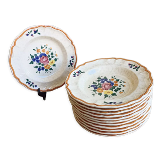 12 hollow earthenware plates from Longchamp Mistral