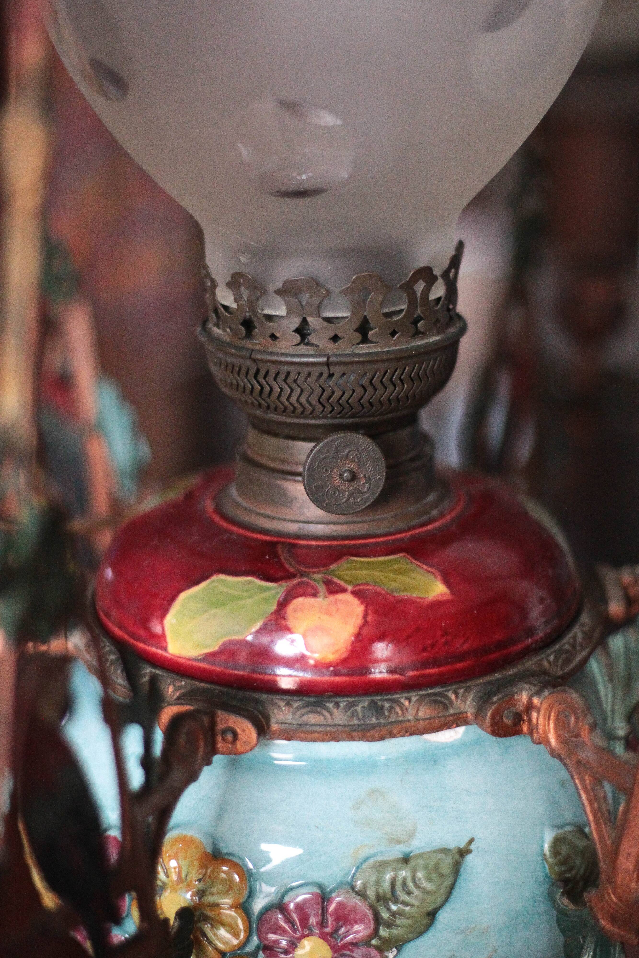 Antique bronze Napoleon III pendant light, 19th century ceiling lamp