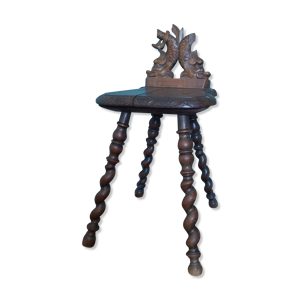 tabouret ancien en bois