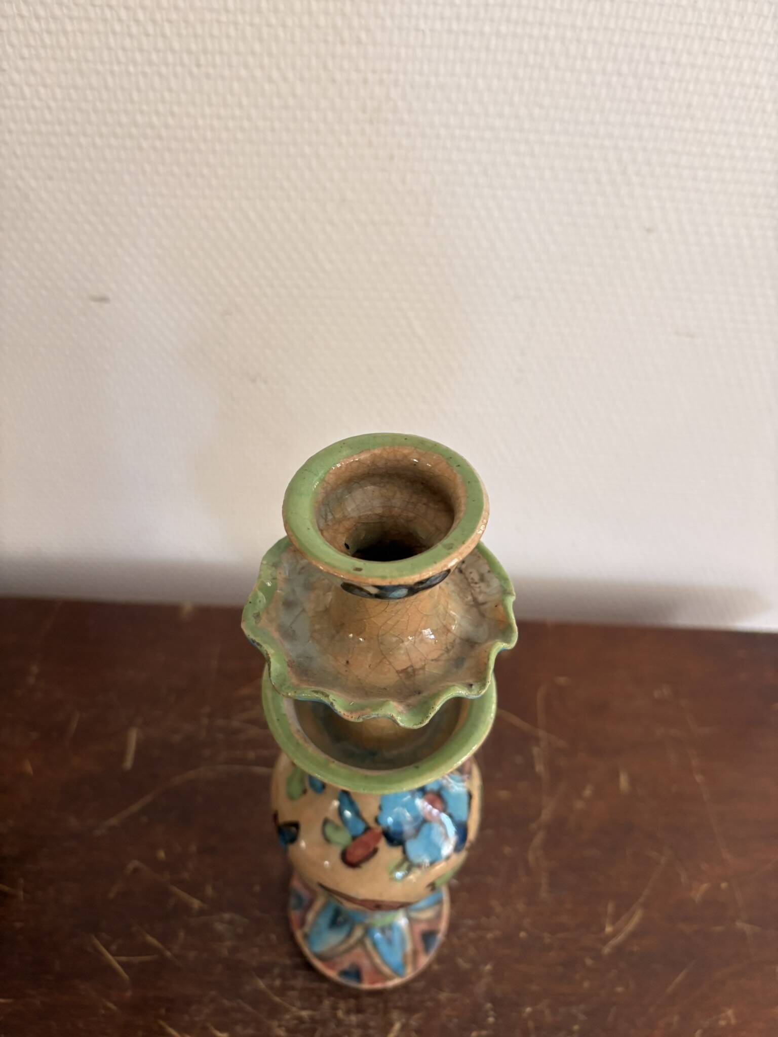 Ancient Ceramic Candle Holder Terracotta Persian Bird Torch Persian