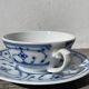 Pair of signed blue porcelain cups