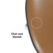 Tandem bench with brown Naugahyde pad shell chairs by Charles and Ray Eames for Herman Miller