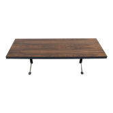 Table basse en noyer restaurée des années 1970 Tchécoslovaquie