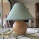 Lampe boule en bois années 70