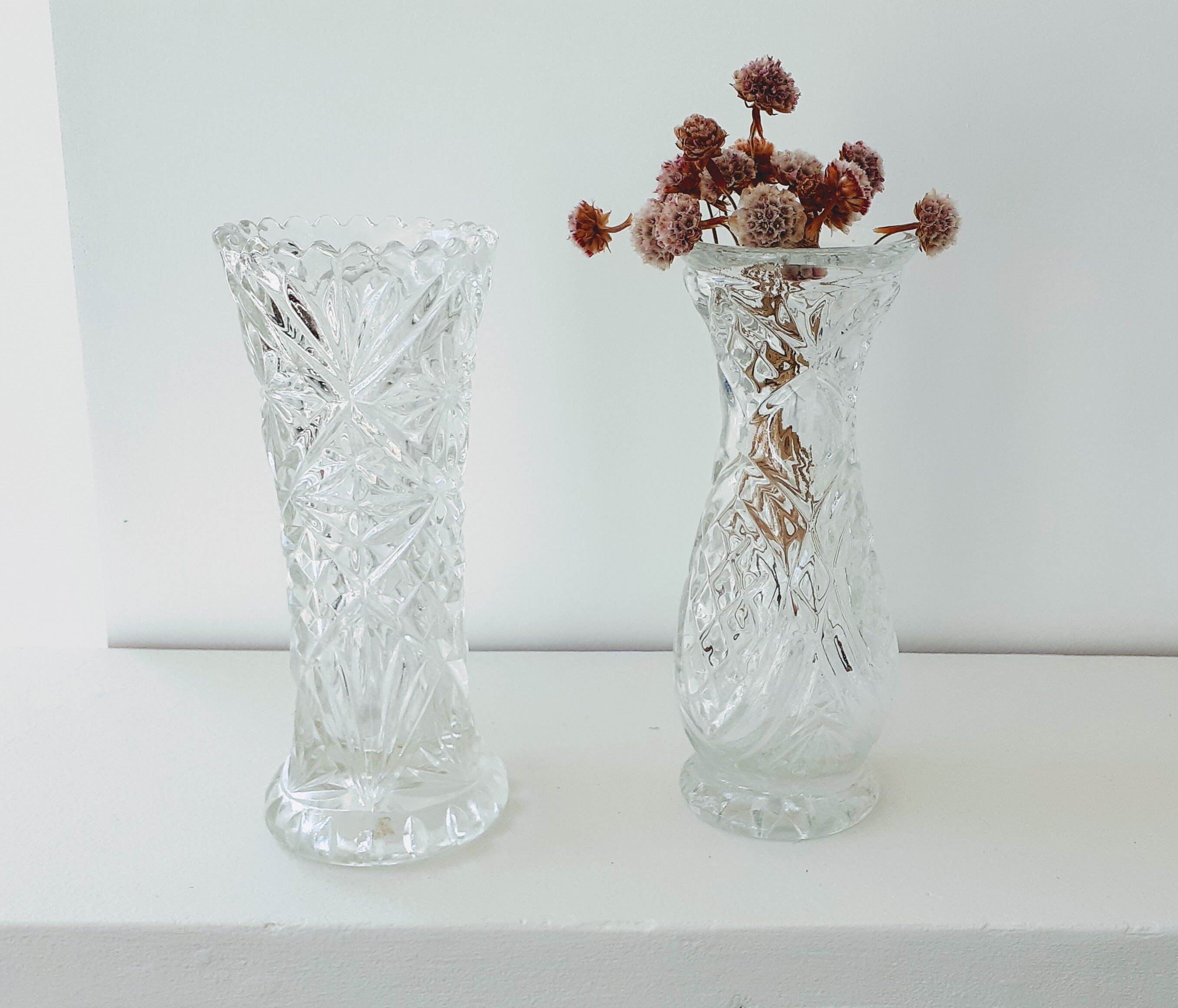 Vases in cut crystal