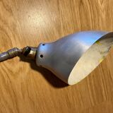 Vintage flexible metal workshop lamp with vice attachment