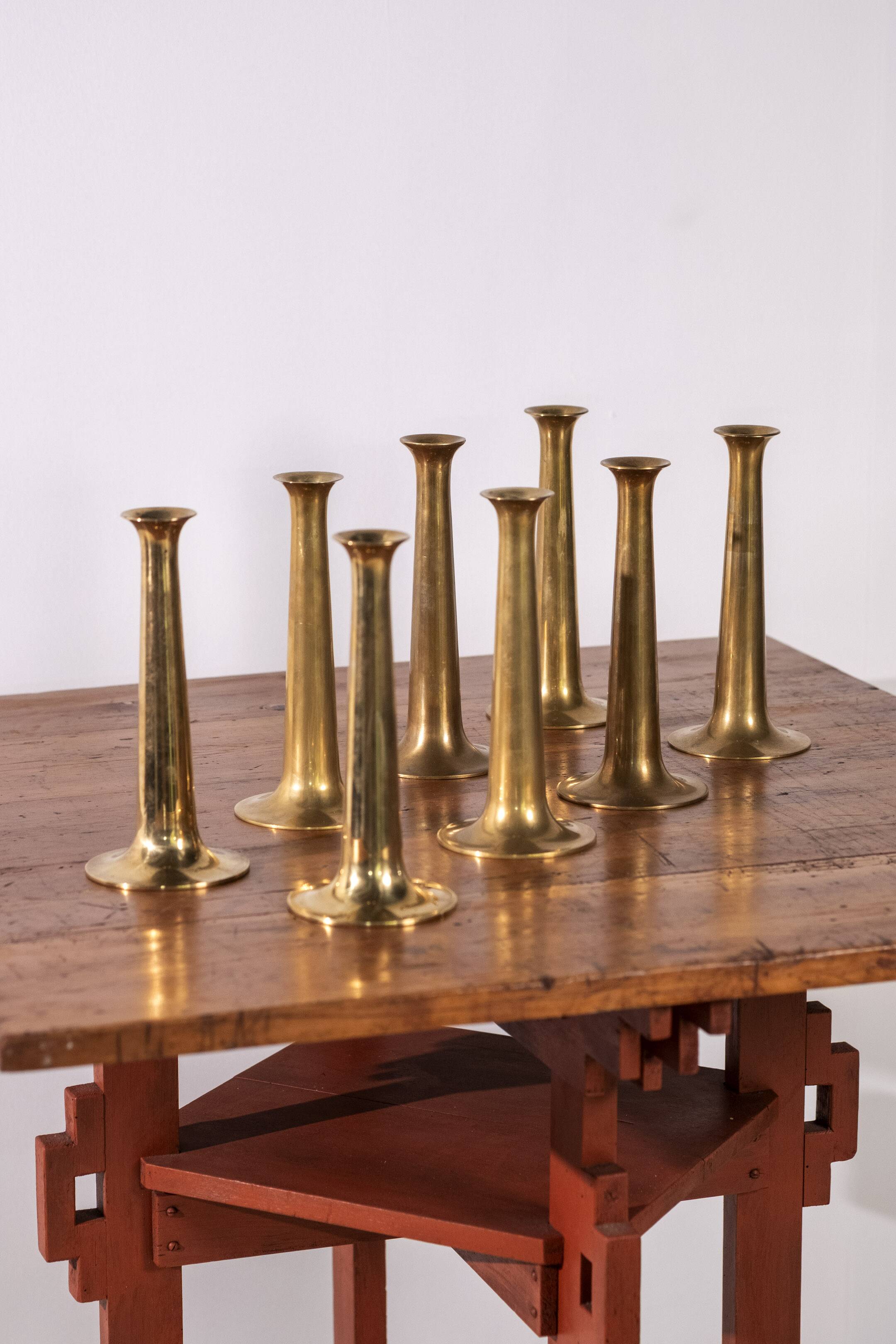 2x Hans Bølling Brass Candlesticks for Torben Ørskov, Denmark 1950s