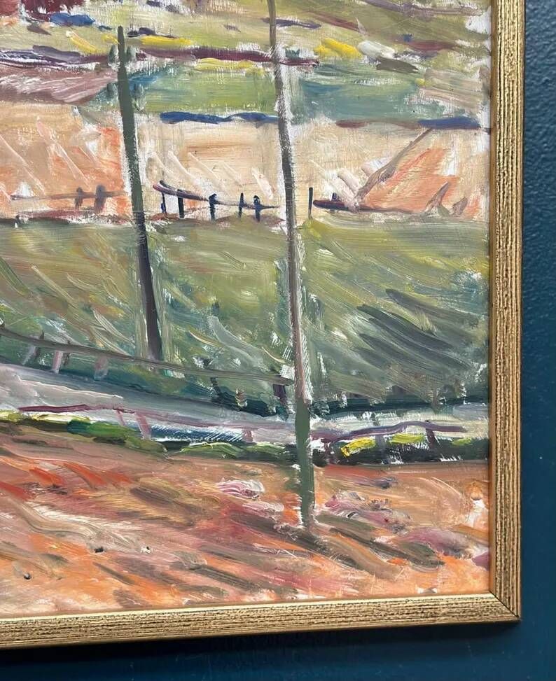 Original Swedish Oil on Panel – “Landscape” by Alexander Roos (1895–1973) – Signed – Vintage & Framed – 48 × 41 cm