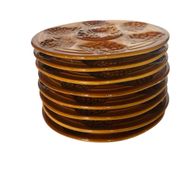 Set of 9 Sarreguemines earthenware oyster plates