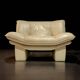 Giuseppe Nicoletti - Pair of “Ambassador” armchairs in cream leather - c 1980