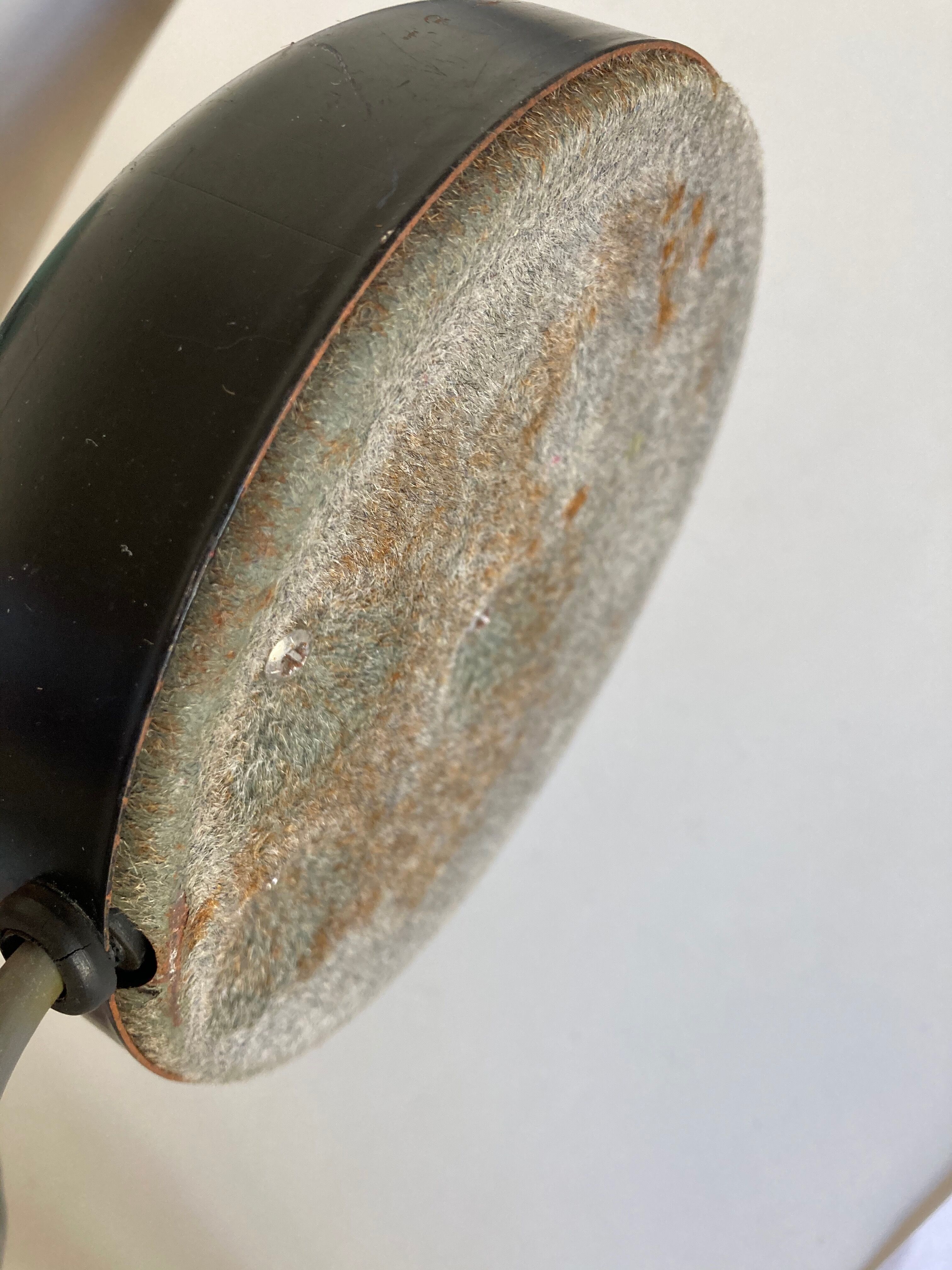 1960 black sheet metal and brass orientable lamp
