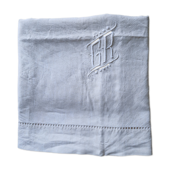 Antique French sheet, cotton and linen