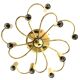 Honsel Leuchten ceiling light with 10 brass lights, Mid Century, 1970s.