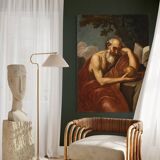 Great 17th century Italian painting, Saint Jerome in Meditation