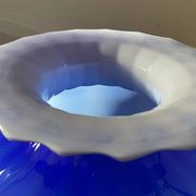 Grand vase boule Murano en pâte de verre bicolore
