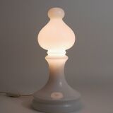 White Bishop chess lamp by Ivan Jakes, made of white glass, Czechoslovakia, 1970s.