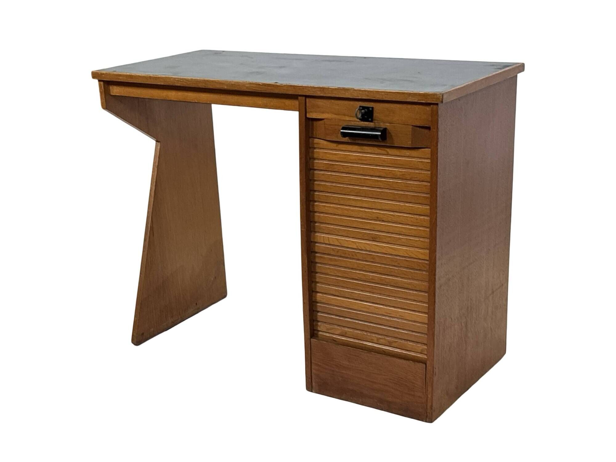 Art Deco desk, minimalist design in oak, unique 40s design, Netherlands.