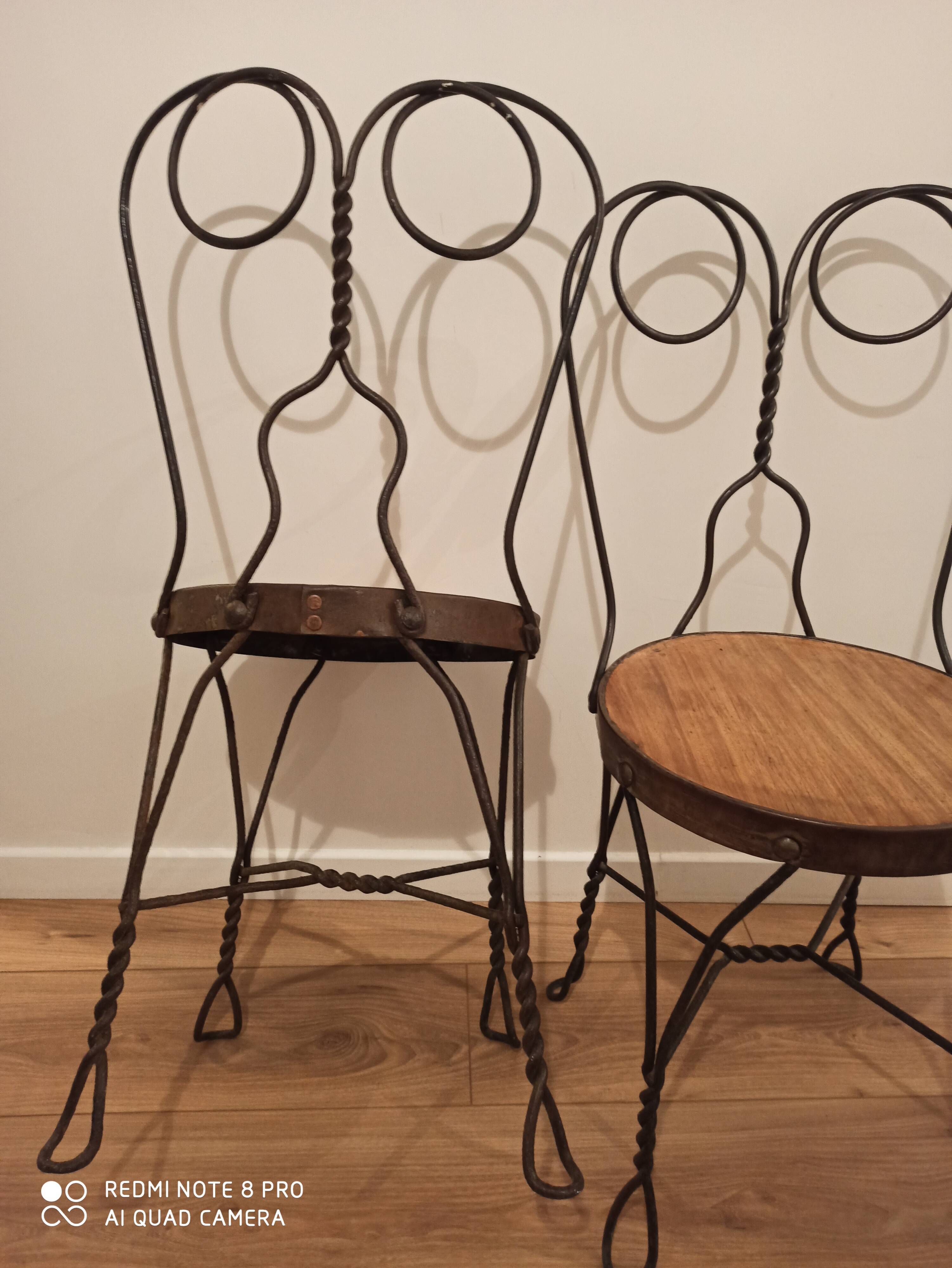 Pair of vintage chairs in wood and metal