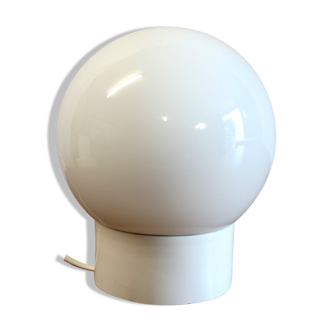 Ceiling light white globe  circa 70