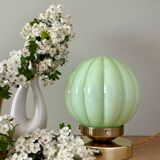 Vintage mint green opaline globe table lamp