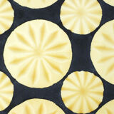 Mosaic and wrought iron side table, compass feet