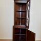 Pretty English mahogany corner bookcase