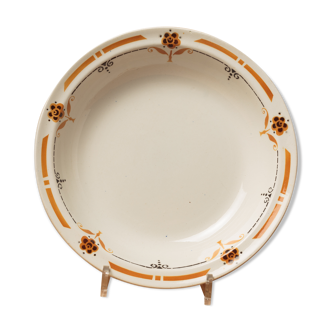 Dish round hollow ceramic earthenware Lunéville Lorrys art nouveau 1900 1920
