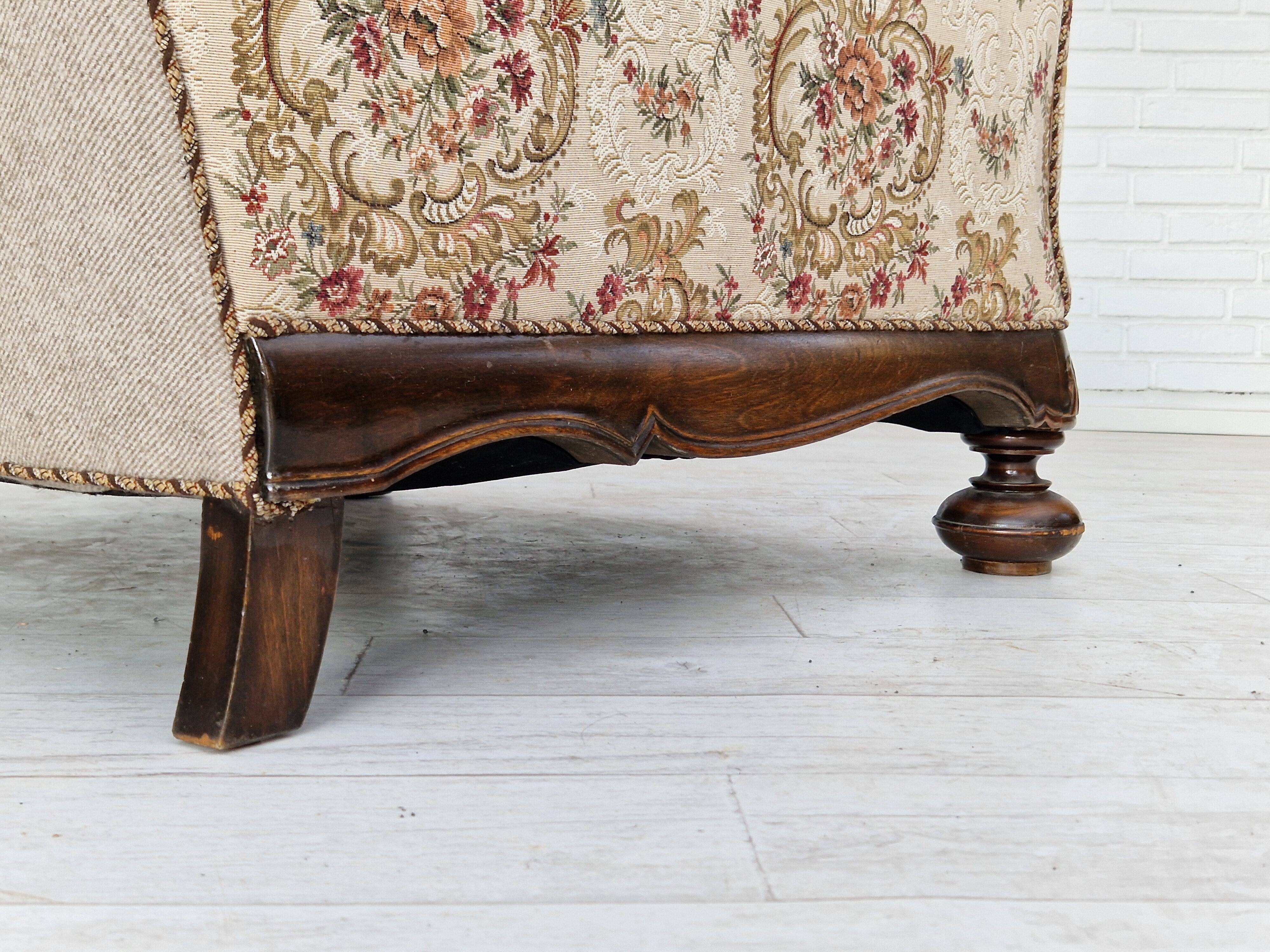 Fauteuil relax danois en tissu années 1950