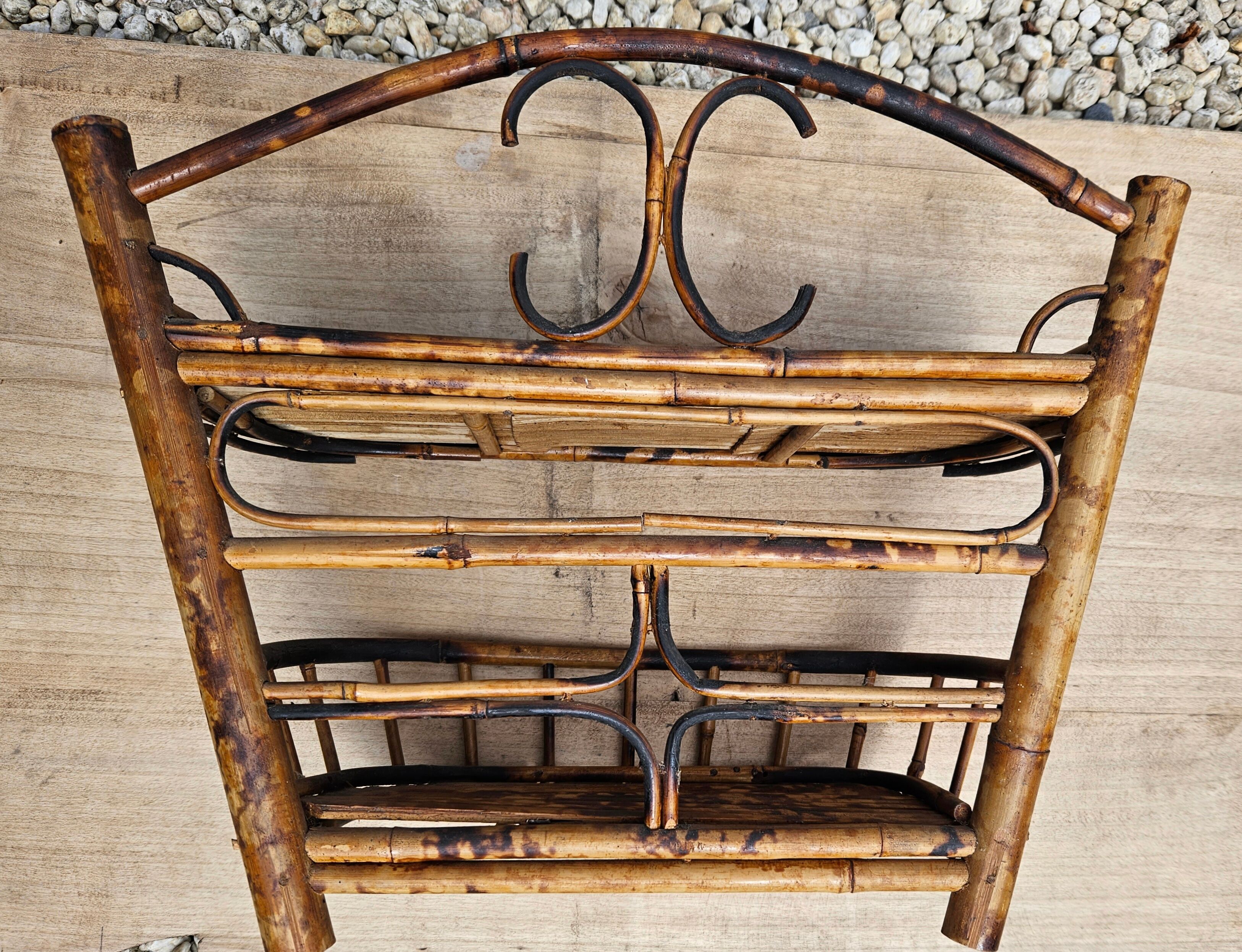 Wall shelf in vintage rattan