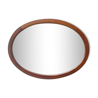 Vintage oval bevelled mirror mahogany frame