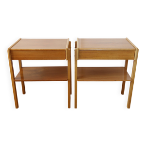 Set 2 tables chevet - teck