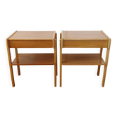 Set of 2 Scandinavian bedside tables, 1960, teak.