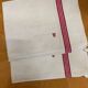 Lot of two old tea towels in mestizo red stripes monograms