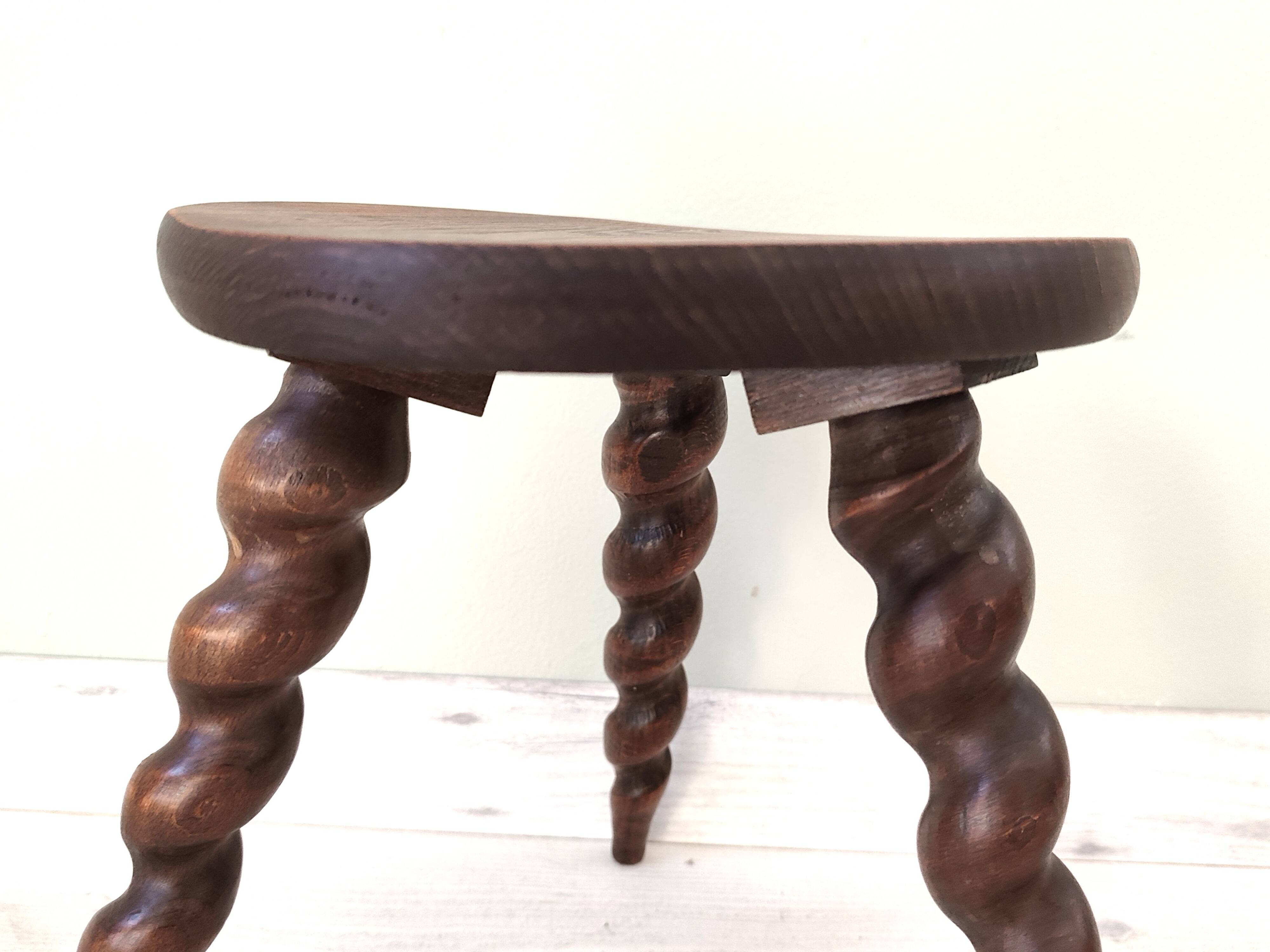 Solid wood milking stool