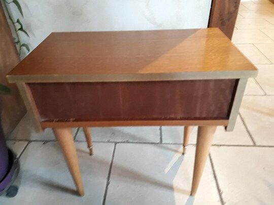 Bedside 60s blond wood