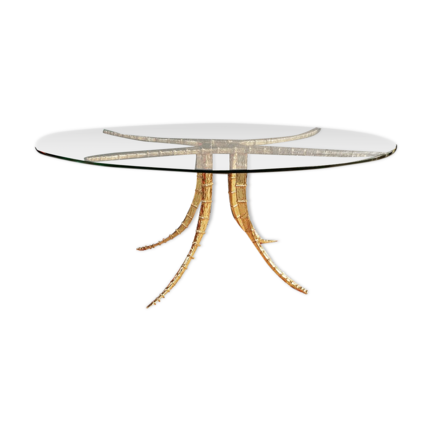 Bronze and glass design table by Alain Chervet