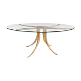 Bronze and glass design table by Alain Chervet