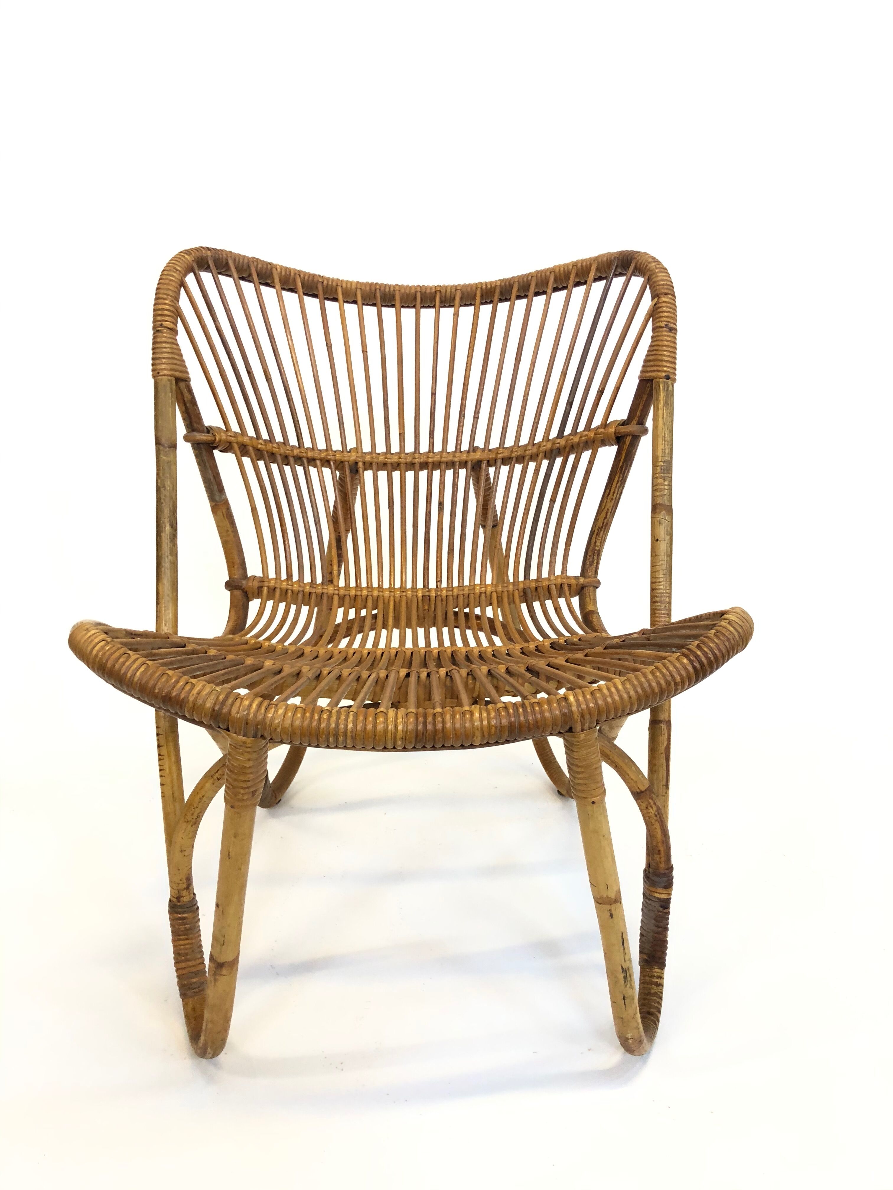 Rohe Noordwolde rattan chair, 1960, Netherlands